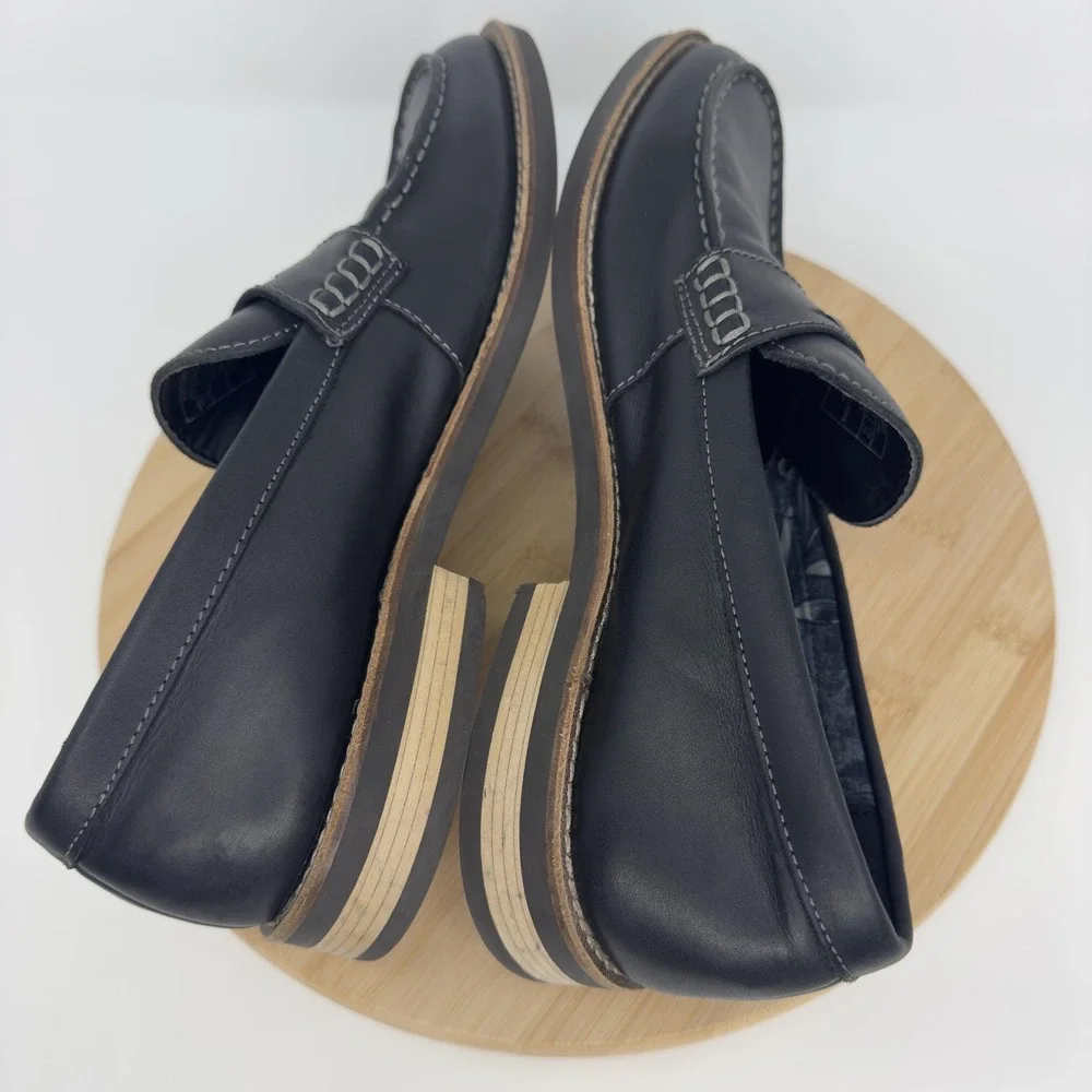 Original‎ Penguin Benson Shoes Mens Size 11 Black Leather Penny Loafers Dress